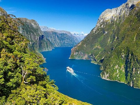 Boot im Milford Sound